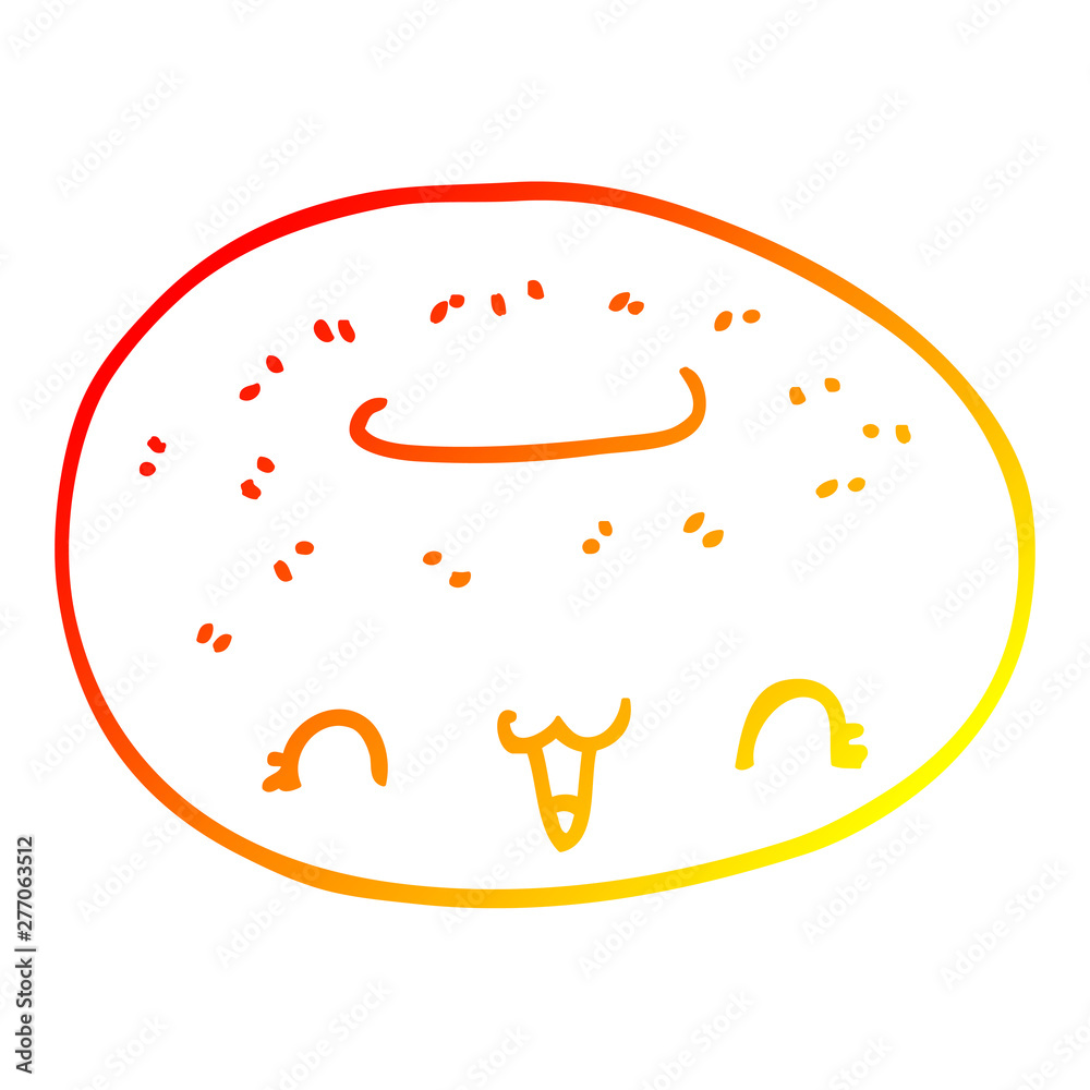 warm gradient line drawing cute cartoon donut warm gradient line drawing cute cartoon donut
