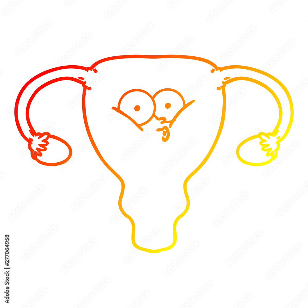 warm gradient line drawing cartoon uterus warm gradient line drawing cartoon uterus