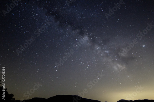 Milky Way and Jupiter view in a starry summer night