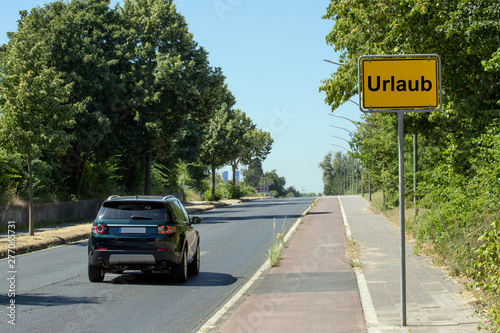 holiday road sign on the road