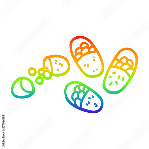 rainbow gradient line drawing cartoon tablets