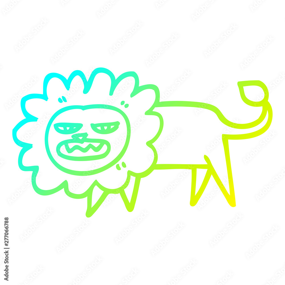 cold gradient line drawing cartoon angry lion cold gradient line drawing cartoon angry lion