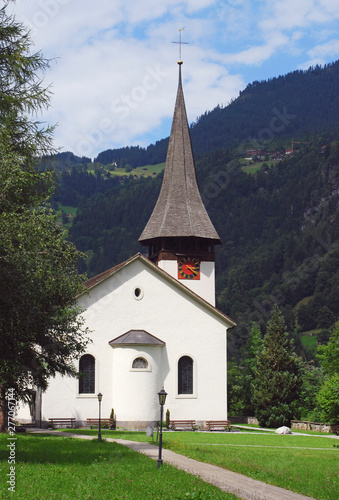Church in Lauterbrunnen, Bernese Oberland, Switzerland  © saturno