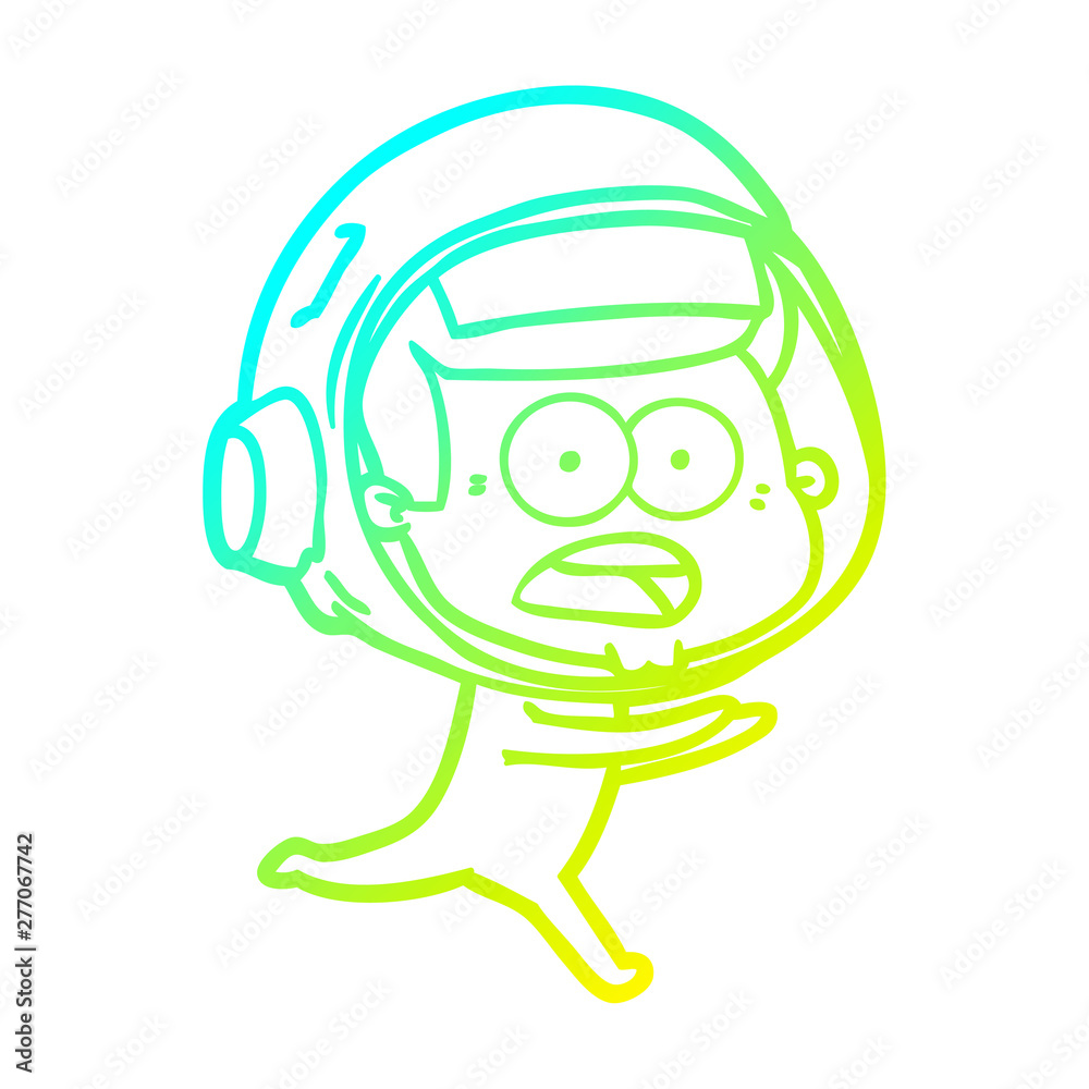 cold gradient line drawing cartoon surprised astronaut cold gradient line drawing cartoon surprised astronaut