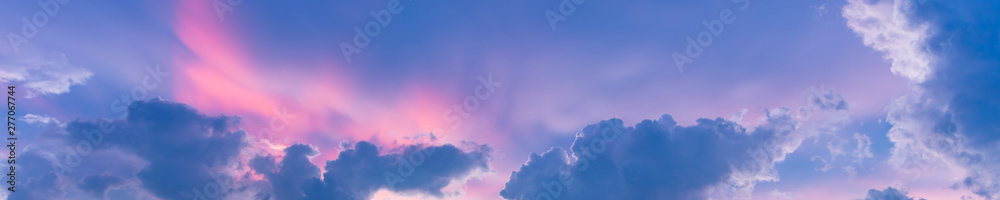 Banner Of Beautiful Pastel Colored Cloudscape At Sunset