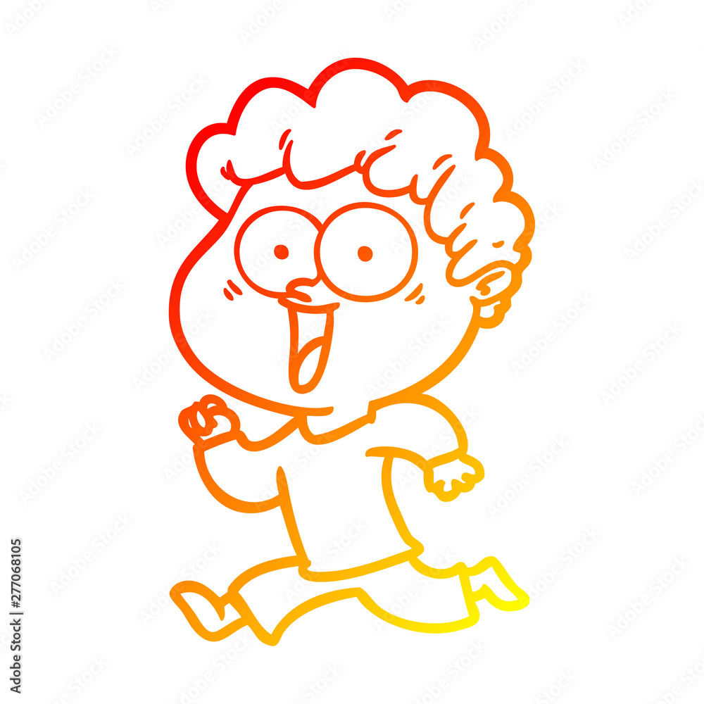 warm gradient line drawing cartoon happy man warm gradient line drawing cartoon happy man