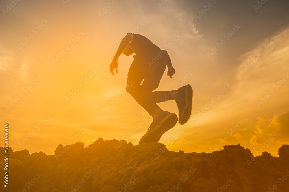 custom made wallpaper toronto digitalTrail running at the sunset