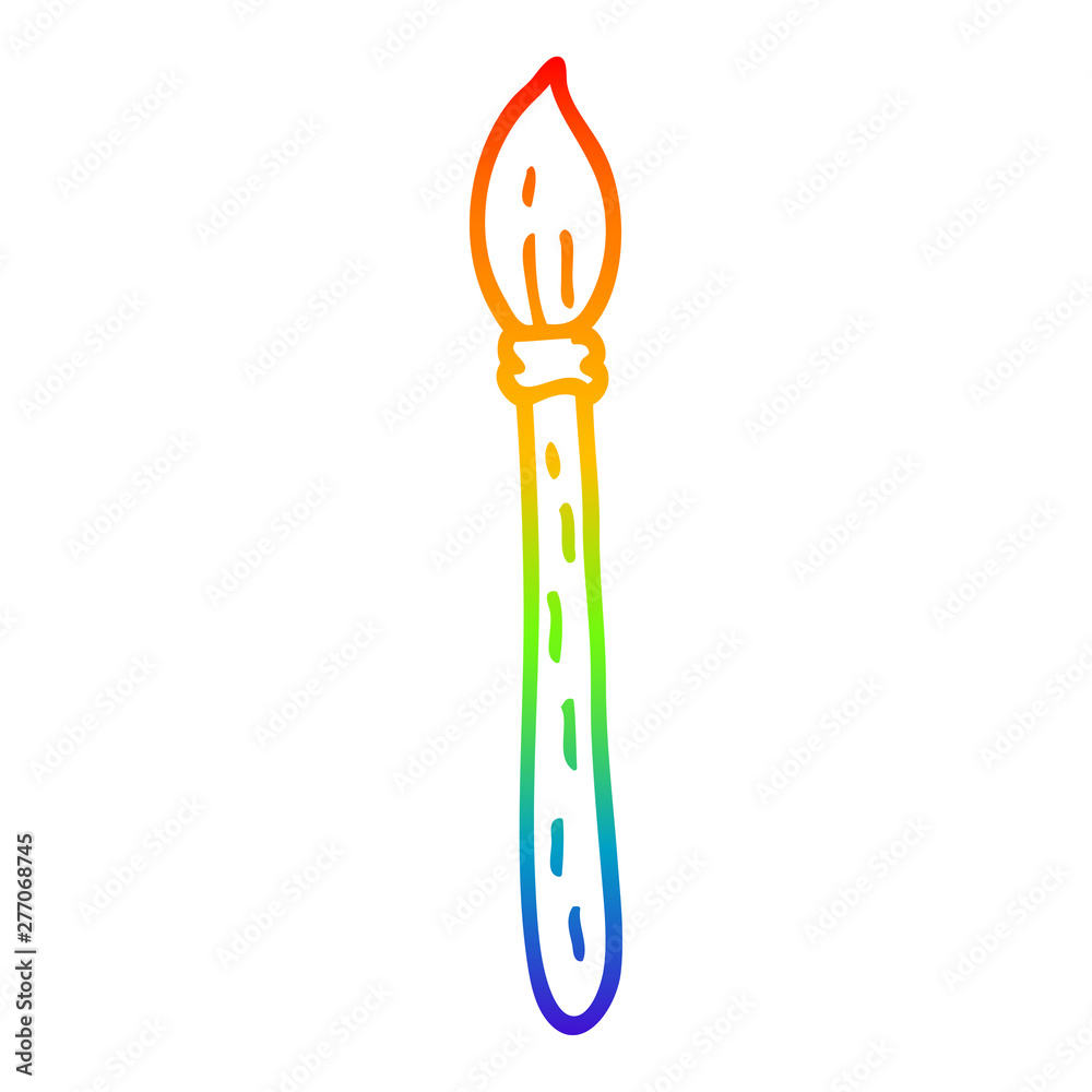 rainbow gradient line drawing cartoon paintbrush rainbow gradient line drawing cartoon paintbrush