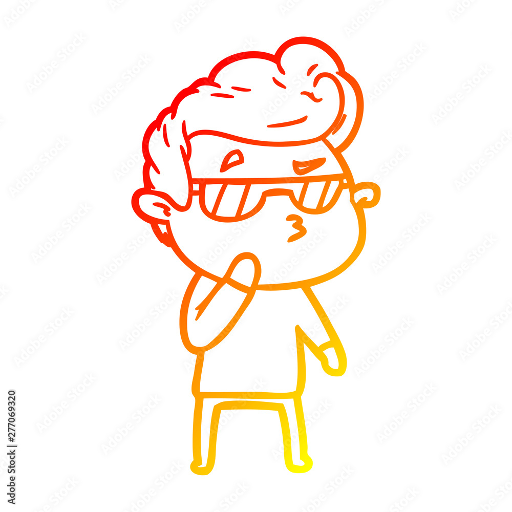 warm gradient line drawing cartoon cool guy warm gradient line drawing cartoon cool guy