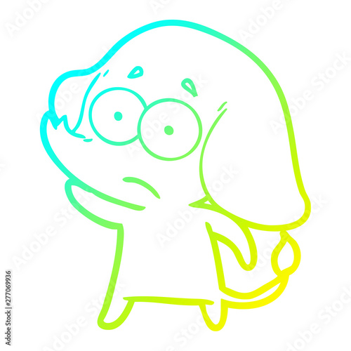 cold gradient line drawing cartoon unsure elephant