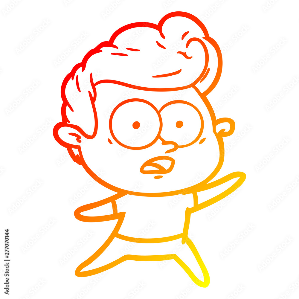 warm gradient line drawing cartoon staring man warm gradient line drawing cartoon staring man