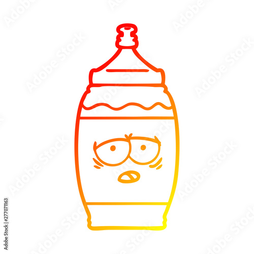 warm gradient line drawing cartoon sports drink