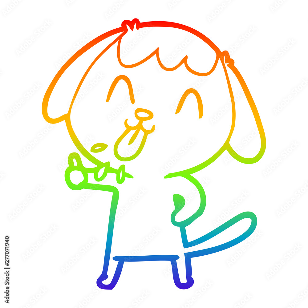 rainbow gradient line drawing cute cartoon dog rainbow gradient line drawing cute cartoon dog