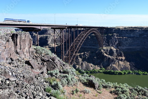 The I. B. Perrine Bridge in Twin Falls, Idaho, spans the Snake River Canyon.