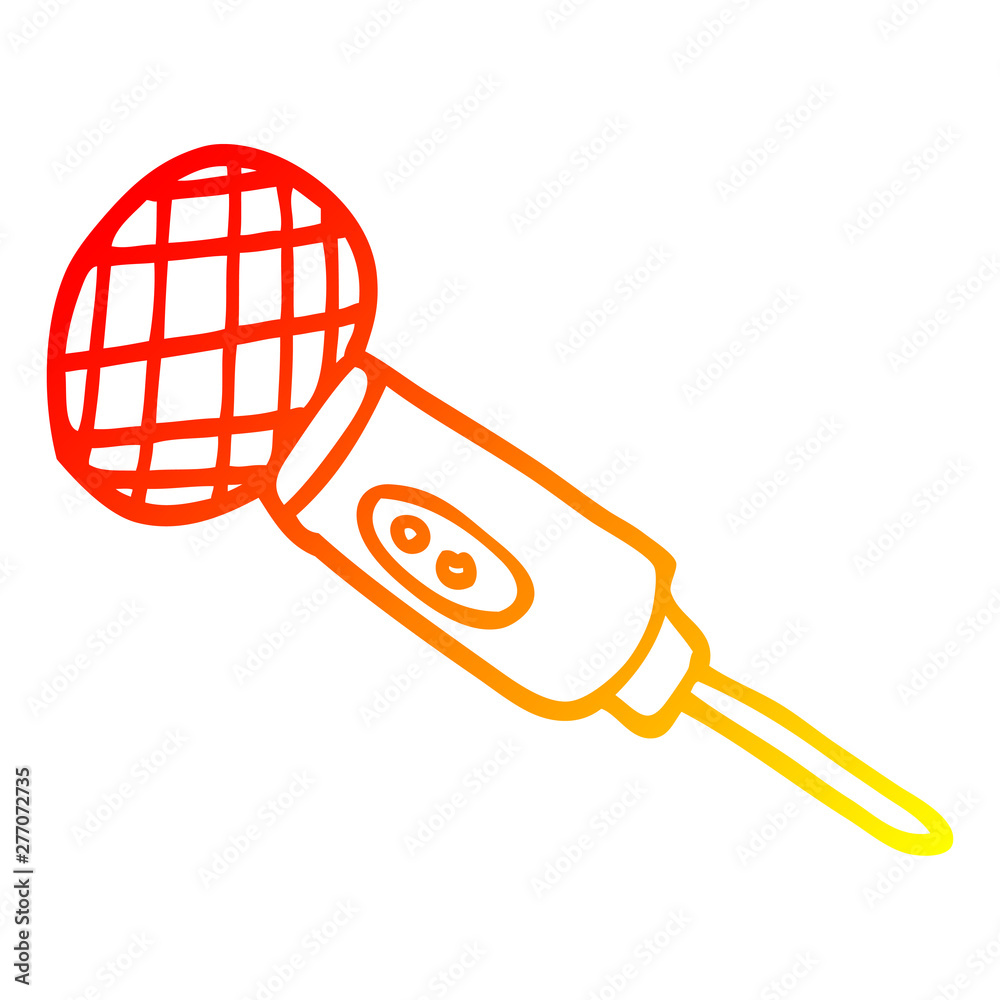 warm gradient line drawing cartoon microphone