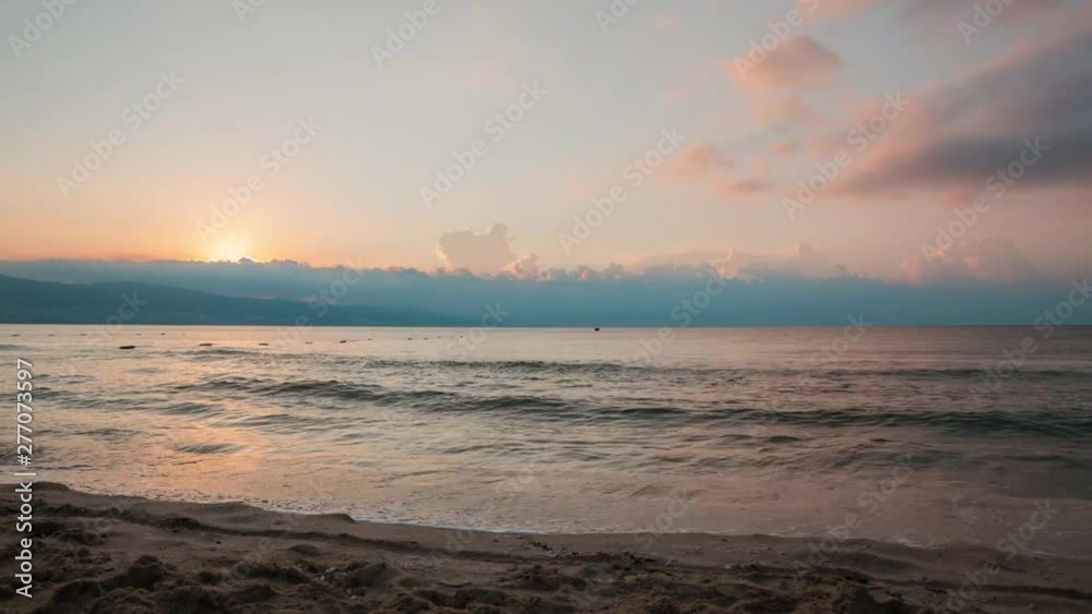 Timelapse of beautiful sunrise and floating clouds over the Black Sea Timelapse of beautiful sunrise and floating clouds over the Black Sea