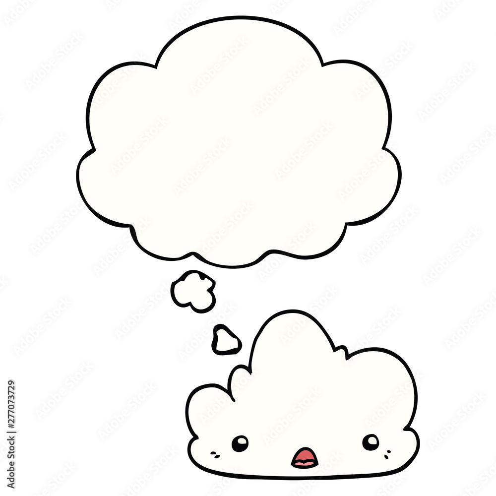 cute cartoon cloud and thought bubble