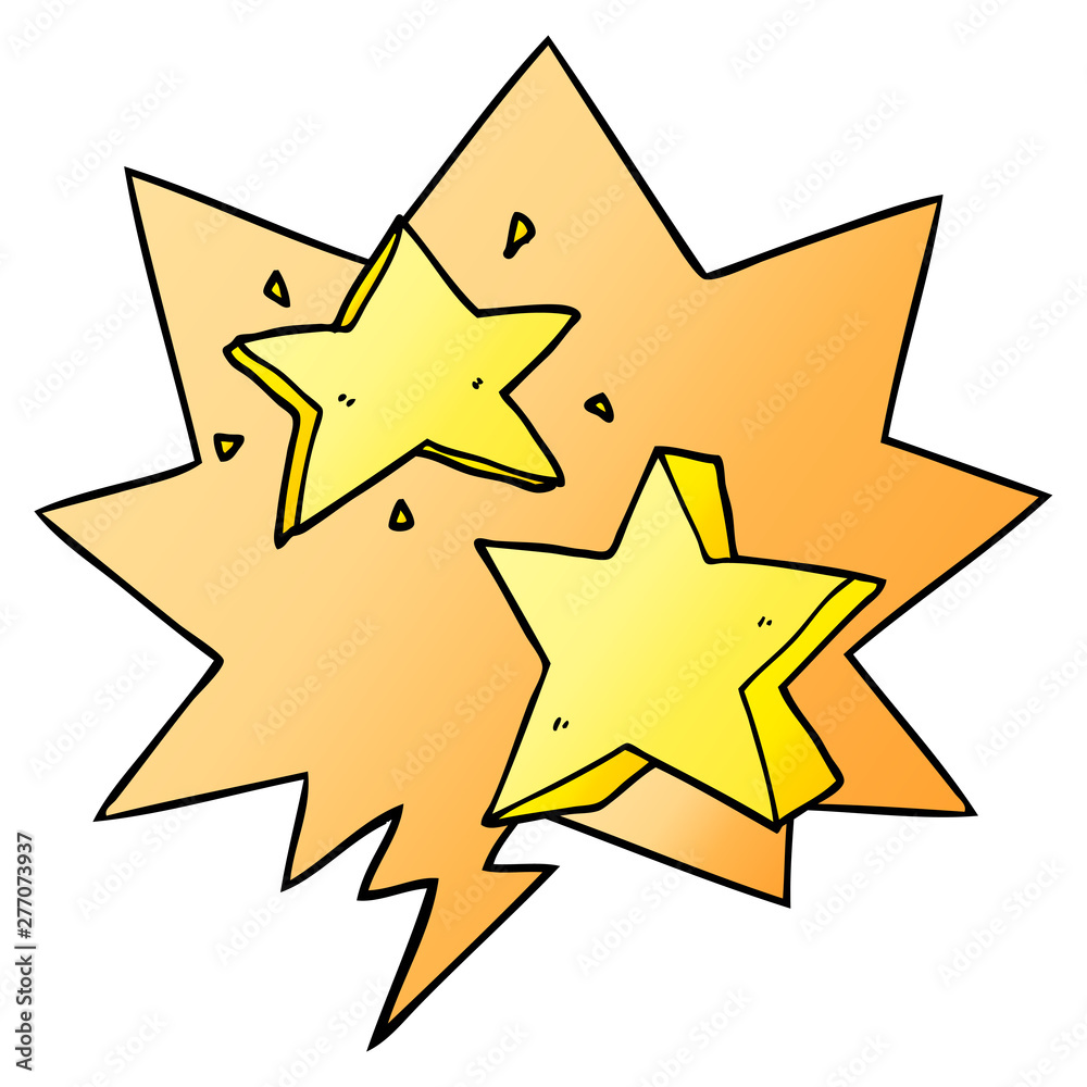 cartoon star and speech bubble in smooth gradient style cartoon star and speech bubble in smooth gradient style