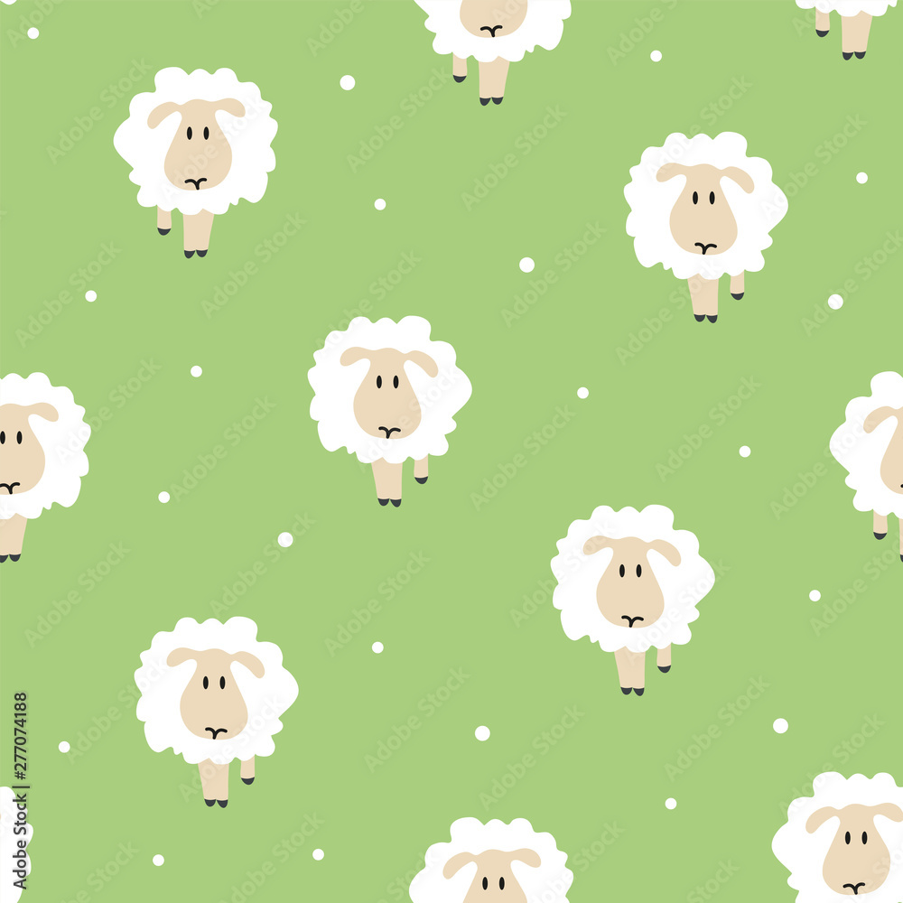 Seamless vector pattern with cute hand-drawn sheeps. Cartoon background Seamless vector pattern with cute hand-drawn sheeps. Cartoon background