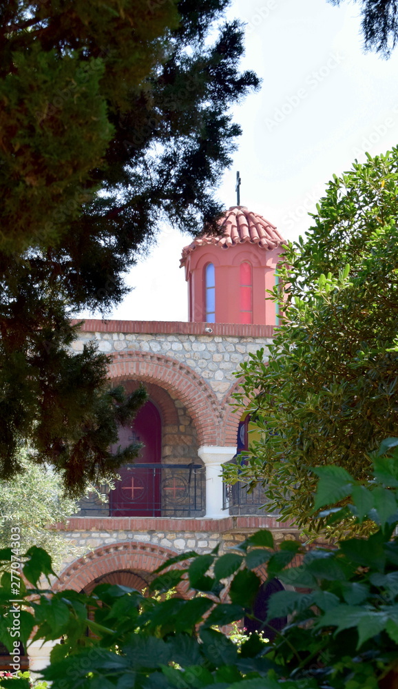 Naklejka premium gardens door from a Greek Monastery
