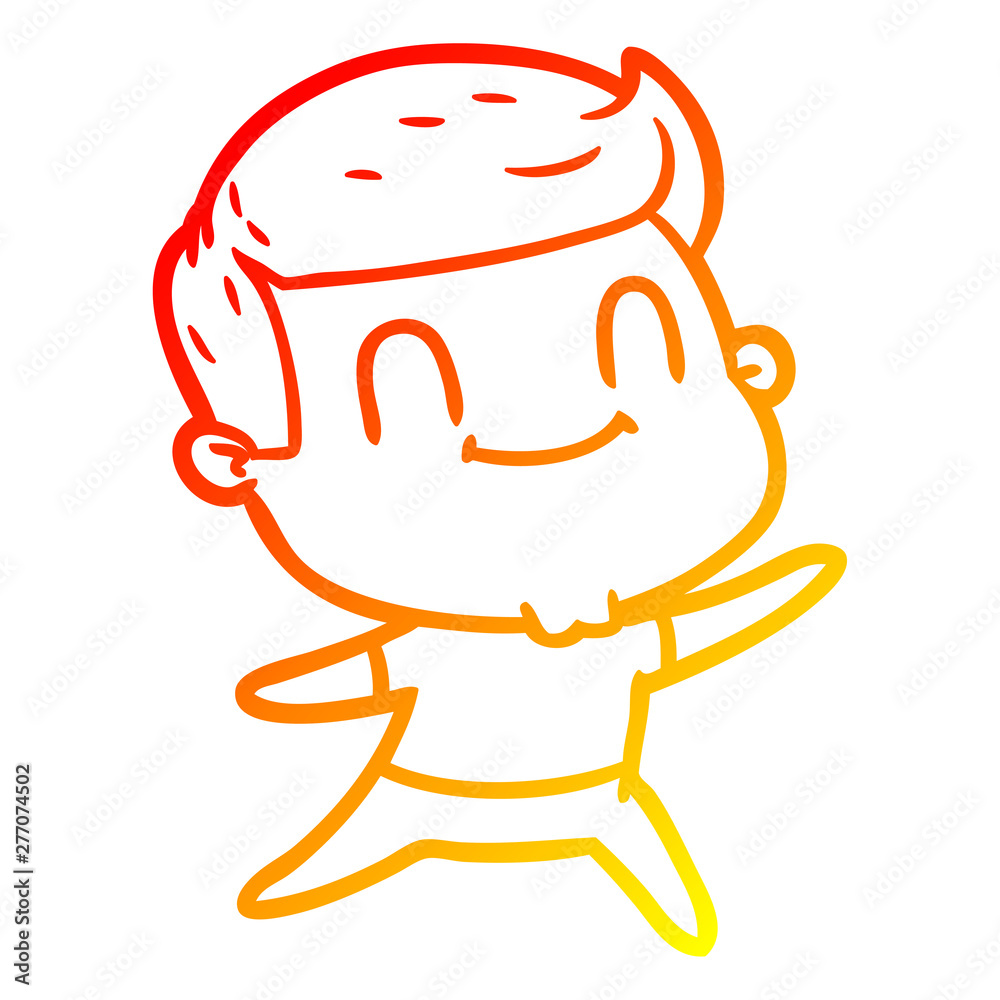 warm gradient line drawing cartoon friendly man warm gradient line drawing cartoon friendly man