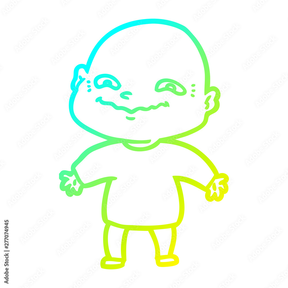 cold gradient line drawing cartoon nervous man cold gradient line drawing cartoon nervous man