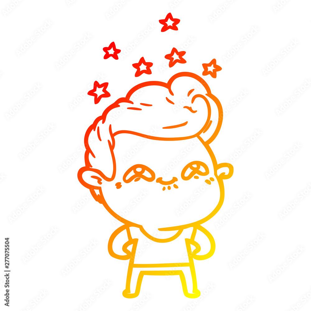 warm gradient line drawing cartoon excited man warm gradient line drawing cartoon excited man