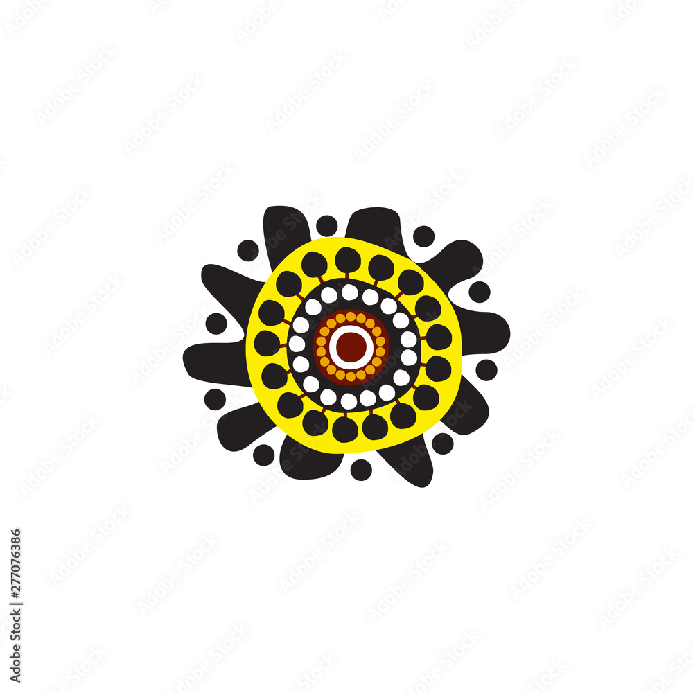 Fototapeta premium Aboriginal art dots painting icon logo design vector template