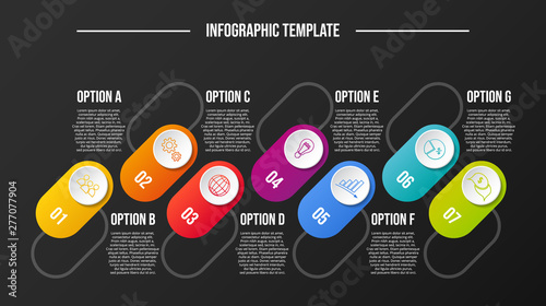 Business infograph with icons - round chart template. Vector