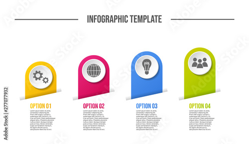 Business infograph with icons - round chart template. Vector