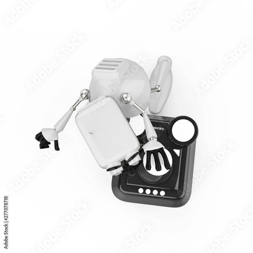 vintage robot in a white background