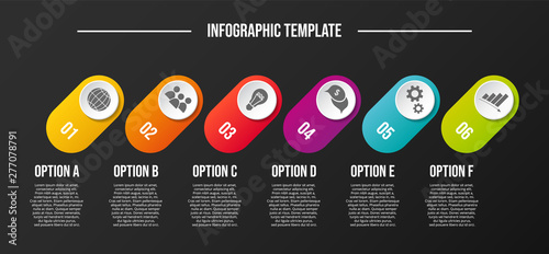 Colorful infograph with business symbols. Vector