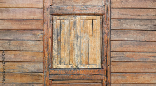 Old wooden window vintage brown aged rural architecture