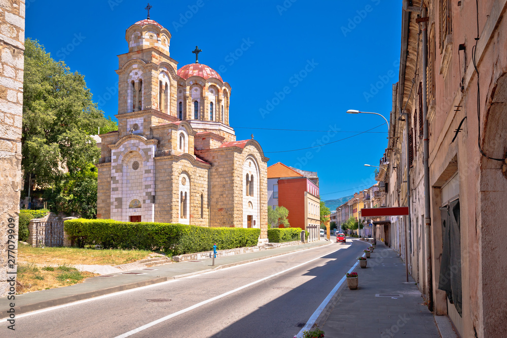 Town of Knin and Orthodox Church street view
