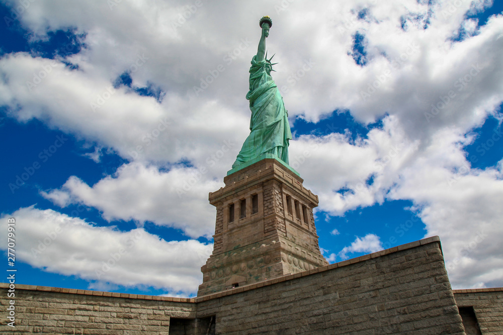 Under view of The Statue of liberty in New York is American symbol