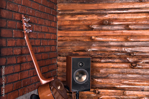 Home music studio, selective focus (detailed close-up shot)