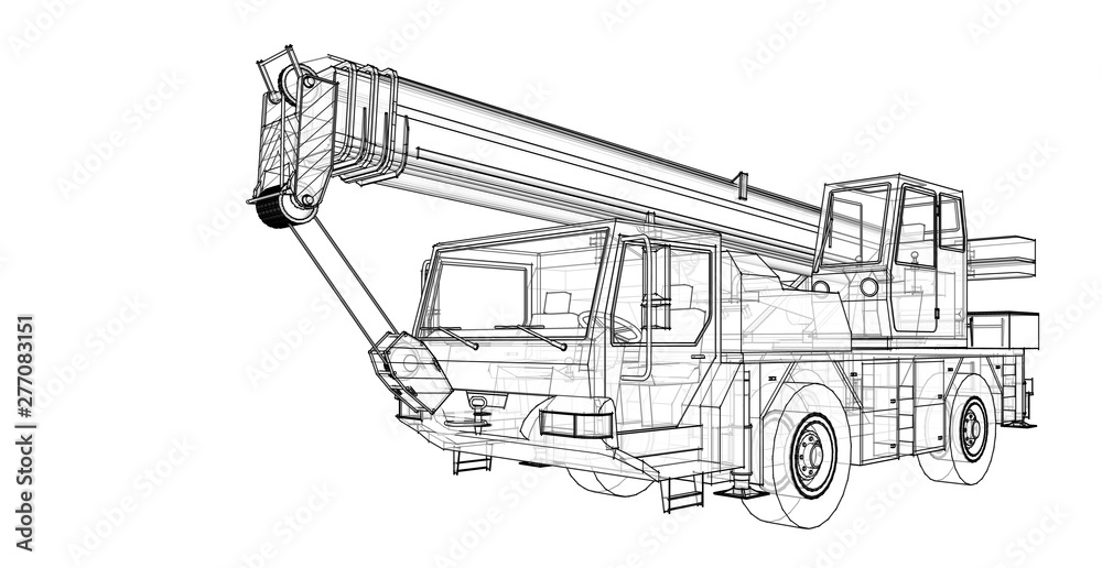 Single continuous line drawing of crane truck for building construction  business commercial vehicles Heavy transportation machines equipment  concept Trendy one line draw design vector illustration 20289710 Vector  Art at Vecteezy