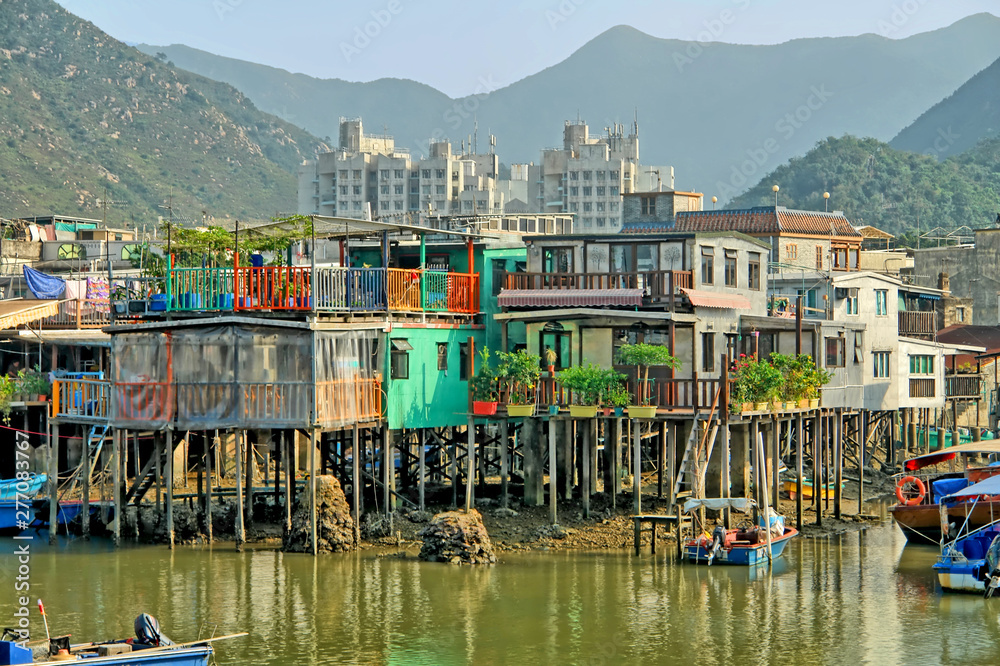 Tai O  - a fishing town,  located on an island of Lantau Island in Hong Kong - obrazy, fototapety, plakaty 