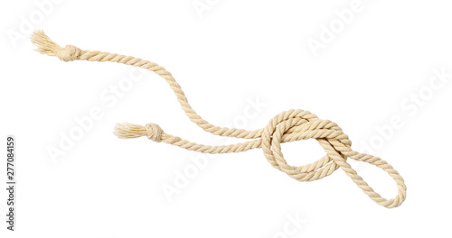 Beige cotton rope with knot