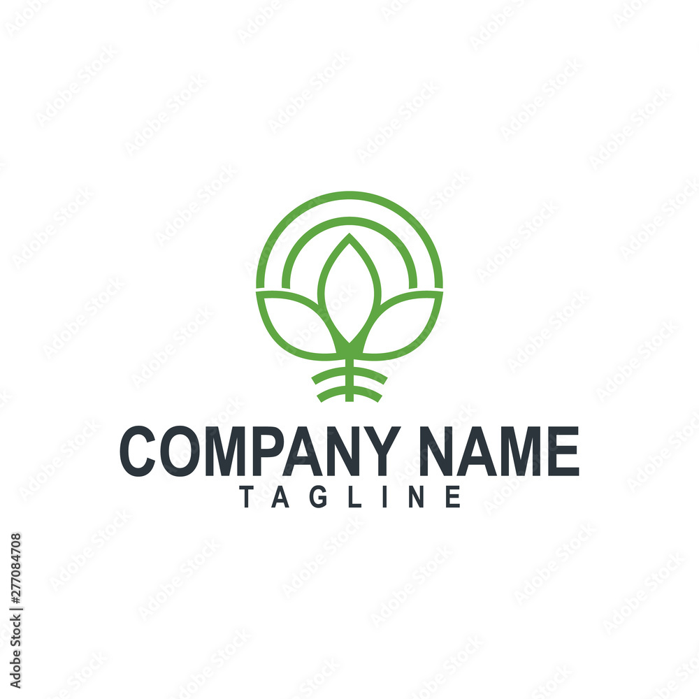 Abstract plant and symbol of sun logo design inspiration Abstract plant and symbol of sun logo design inspiration