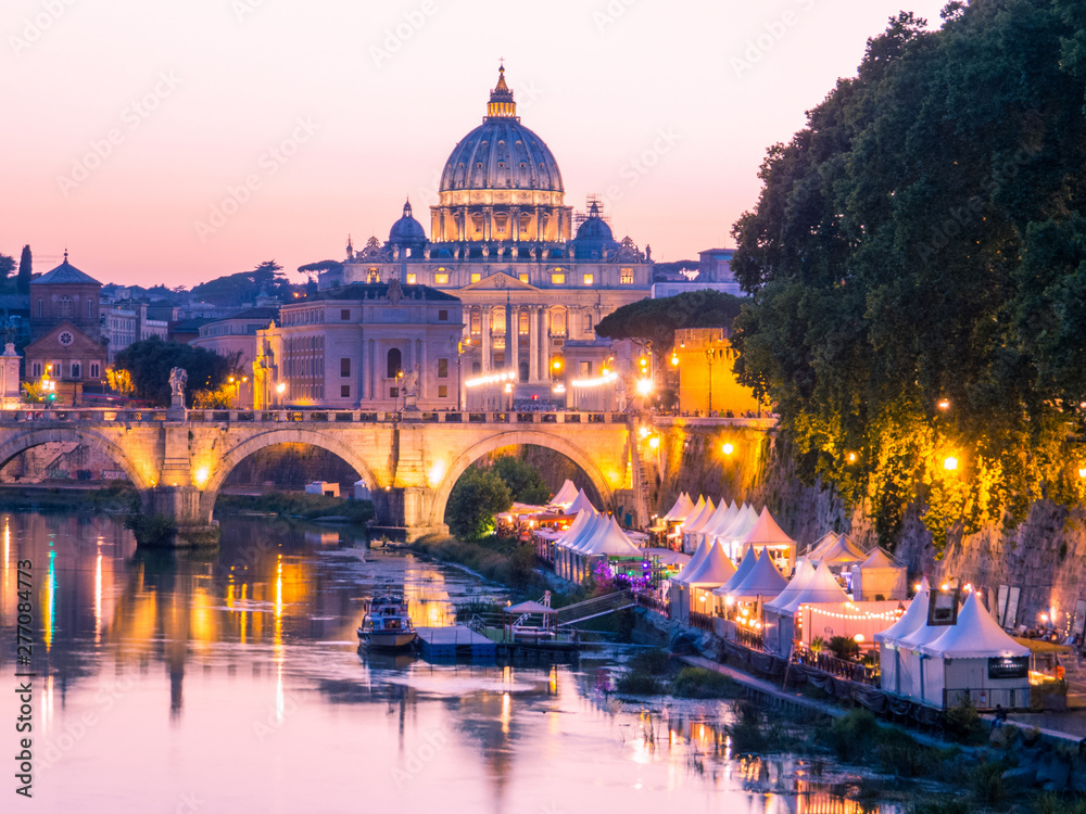 Magical sunset in Rome, Italy