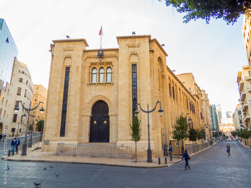 Fototapeta premium View of the Parliament of Lebanon building. In Beirut, Lebanon 