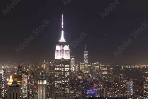 Top view of Manhattan buildings at night, New York. © Gabriel Ramos
