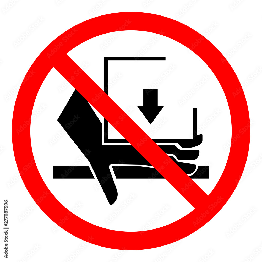 Injury Hazard Hand Crush Force From Above Symbol Sign, Vector Illustration, Isolate On White Background Label .EPS10