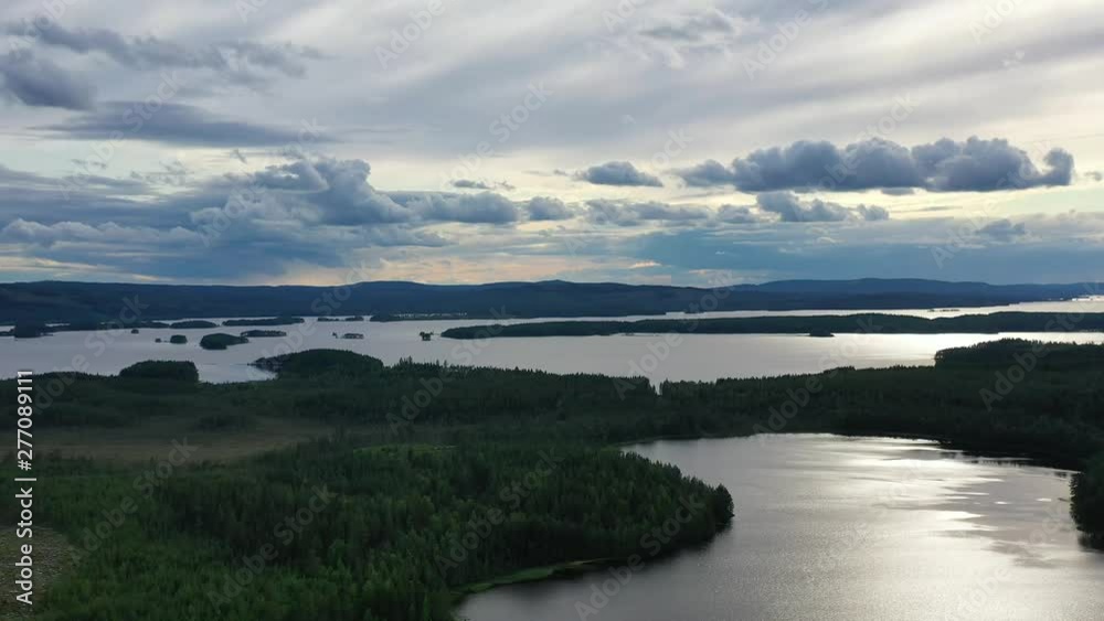 Beautiful View of the Horizon, White Fluffy Clouds Fill the Sky as the Sun Rays Peek Through. 4k Drone Video. Beautiful View of the Horizon, White Fluffy Clouds Fill the Sky as the Sun Rays Peek Through. 4k Drone Video.