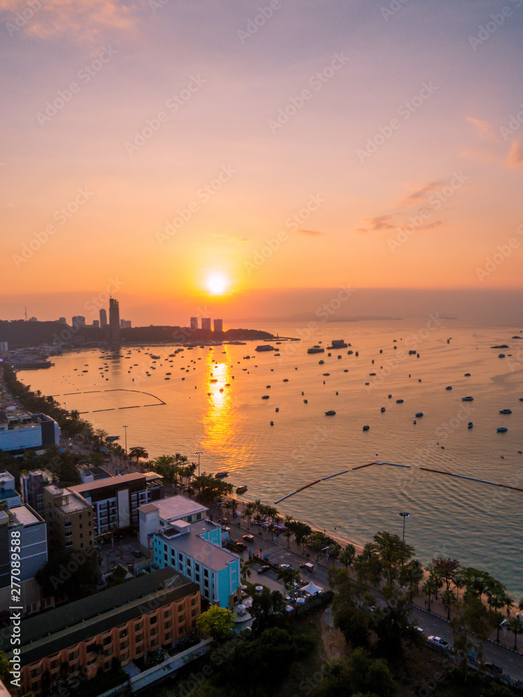 Amazing sunset in Pattaya, Thailand 