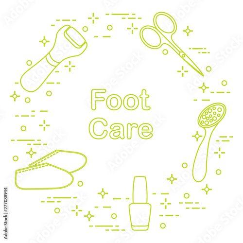 Tools for pedicure. Personal care.