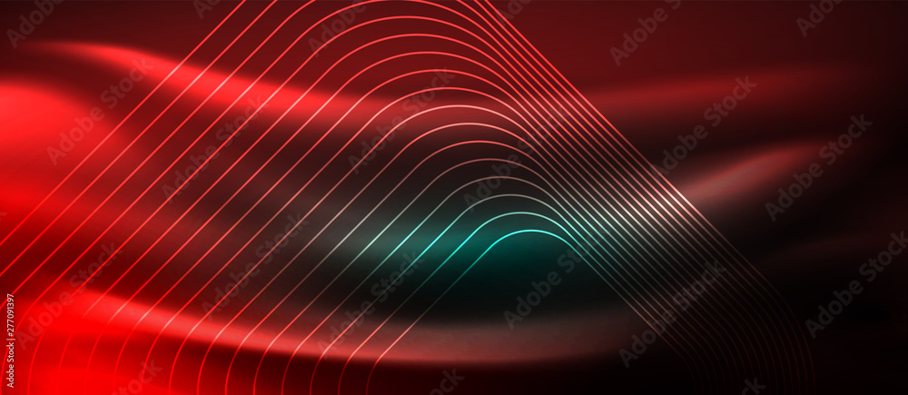 Dark background with neon glowing elements, shiny motion concept Dark background with neon glowing elements, shiny motion concept