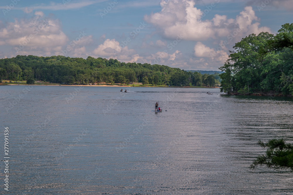 Recreational water sports on the lake