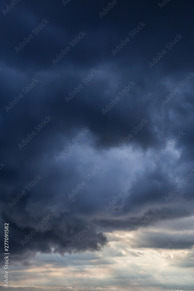 View of a Dramatic Cloudscape during stormy weather day. Taken over Havana, Cuba.